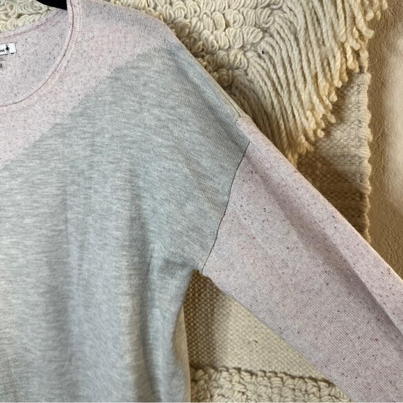 SMARTWOOL pink and gray color block Shadow Pine crewneck wool sweater M - Picture 8 of 11